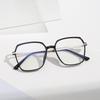 Glasses Tr75205 Semi-Metallic Square Large Frame Myopia Frame Flat Lens