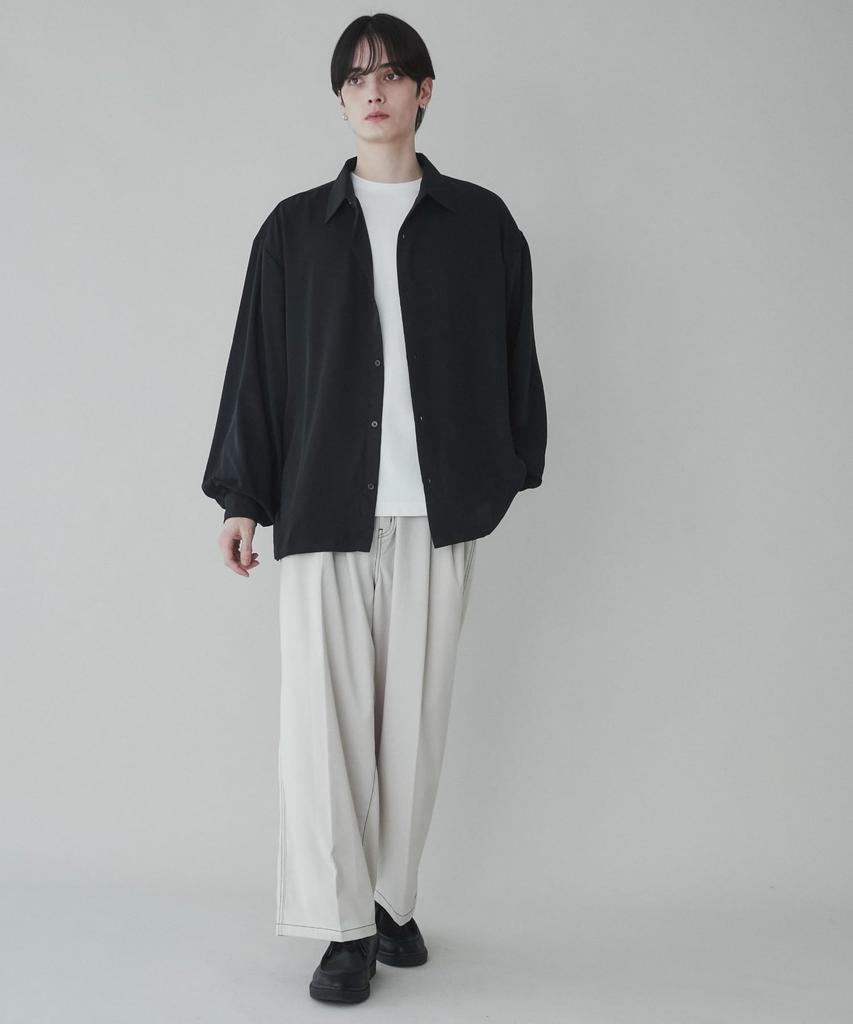 WEGO Spring Short Long Solid Oversized Loose Korean Summer Size Type B Black Men's Shirt, Sleeve/Long Sleeve, Thick, Big, Sleeve, T-Shirt, Color,