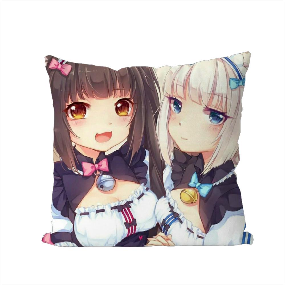 Наволочка NekoPara для Автомобиля Дивана Декоративная Домашняя Двусторонняя Печать Плюшевая Квадратная Подушка-Бросок Чехол