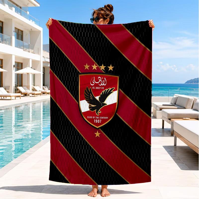Al-ahly Fc Beach Towel, Quick-drying, Easy to Care for, Suitable for Both Fitness and Beach Vacations,Sports Essential