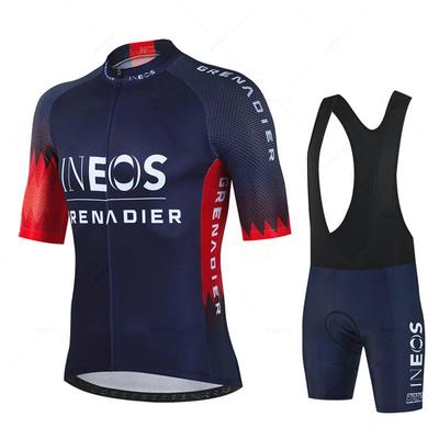 Ineos Summer Sports Team Training Bicycle Clothing Breathable Men Short Sleeve Cycling Jersey Set MTB Bike Bib Shorts Ciclismo