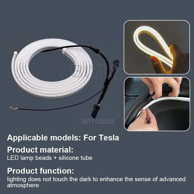 For Tesla Model 3 2021-2023 Front Trunk Ambient Light Model Y Trunk Lamp Car LED Light Flexible waterproof light bar Accessories
