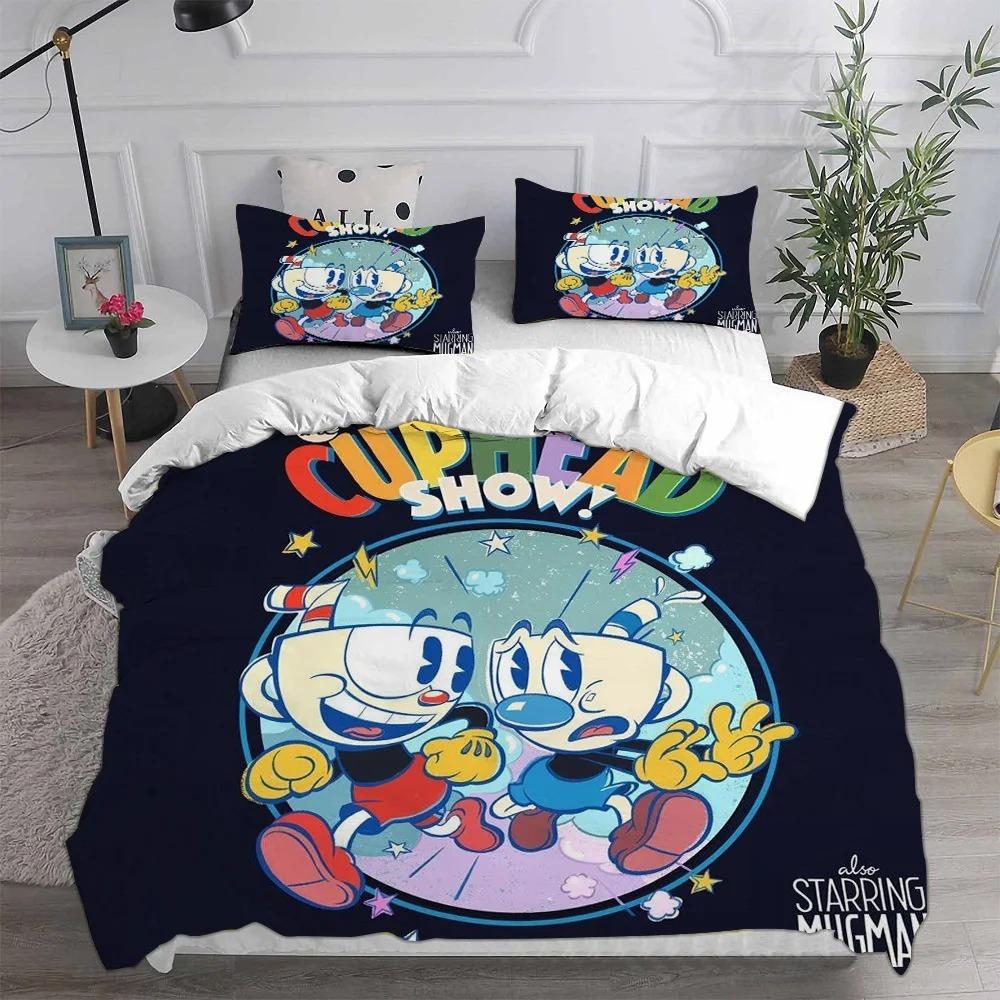 Игра Мультфильм Cuphead Пододеяльник Постельное белье МальчикДевочка Украшение Спальни Детям-Подарок Односпальный Двуспальный Большой Размер Пододеяльник