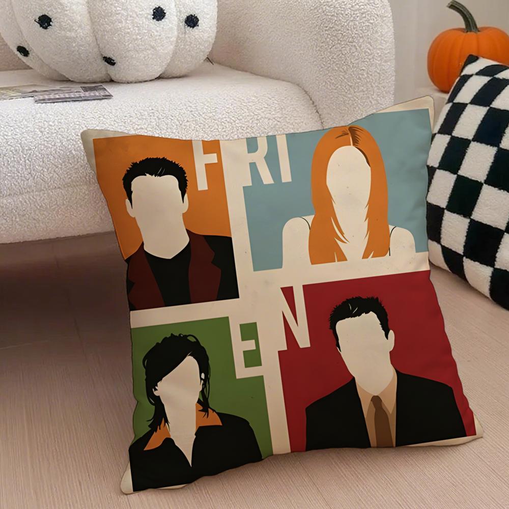 Nostalgic pop fashion FFriends TV Cushion Cover Throw Pillow Cover Hidden Button Durable Polyester Chair Cushion