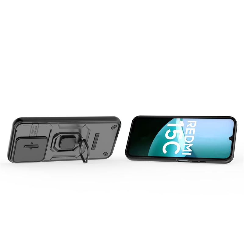 Чехол для телефона с выдвижной шторкой для Xiaomi Poco C85, противоударный, с кольцом-держателем, магнитная крышка для Poco C85, чехол для Poco C85, чехол для Poco C85, 6,9 дюйма