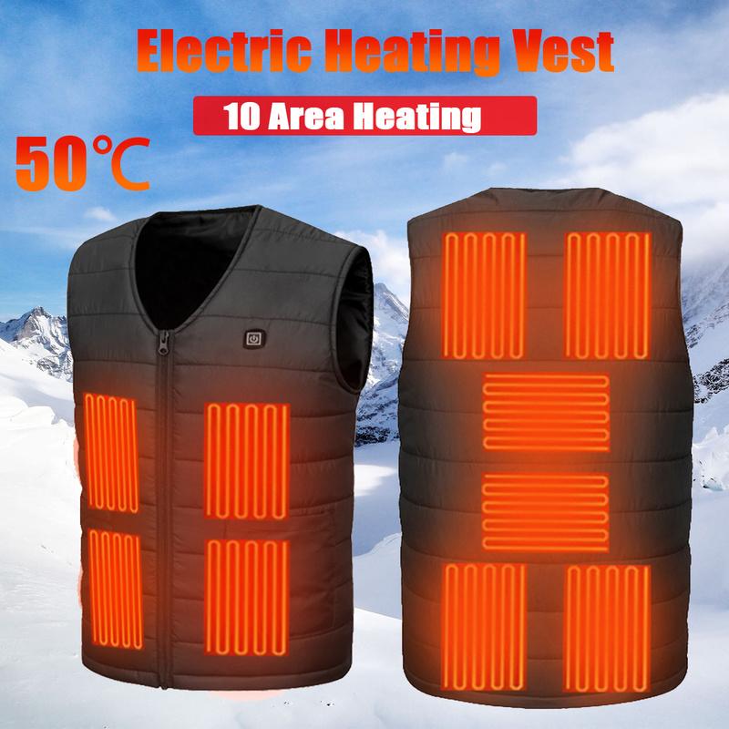 Жилет с подогревом, теплая зимняя теплая электрическая USB-куртка для мужчин и женщин, нагревательное пальто, тепловое