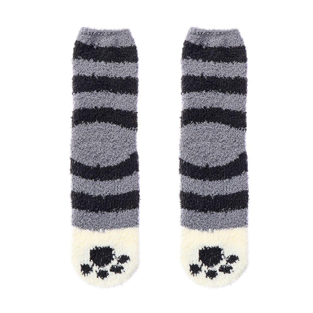 gift Fluffy Thickening Plush Sleep Bed Sock Floor Socks Cashmere Sox Coral velvet socks Paw pattern