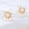925 Sterling Silver Zircon Fairy Petal Earrings with Freshwater Pearl Design