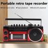 Portable Retro  AM/FM/SW Multiband Radio Stereo Wireless Bluetooth Boombox Mp3 Audio Cassette Tape Player Recorder USB