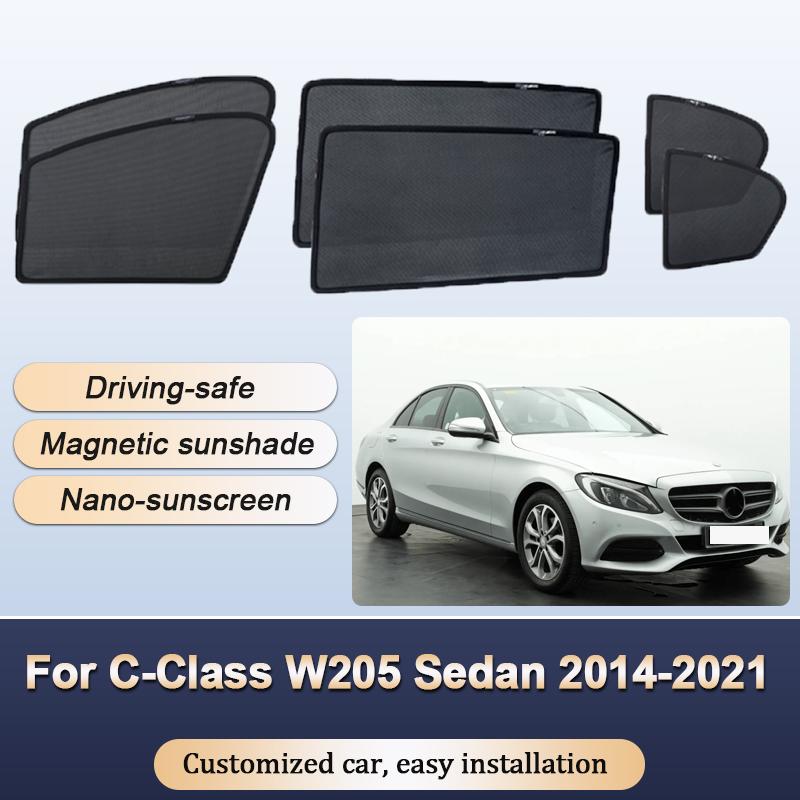 Sun Shades For Mercedes-Benz C-Class W205 Sedan 2014-2021 Sunshades Magnetic Privacy Protection Visor Curtains Auto Accessories