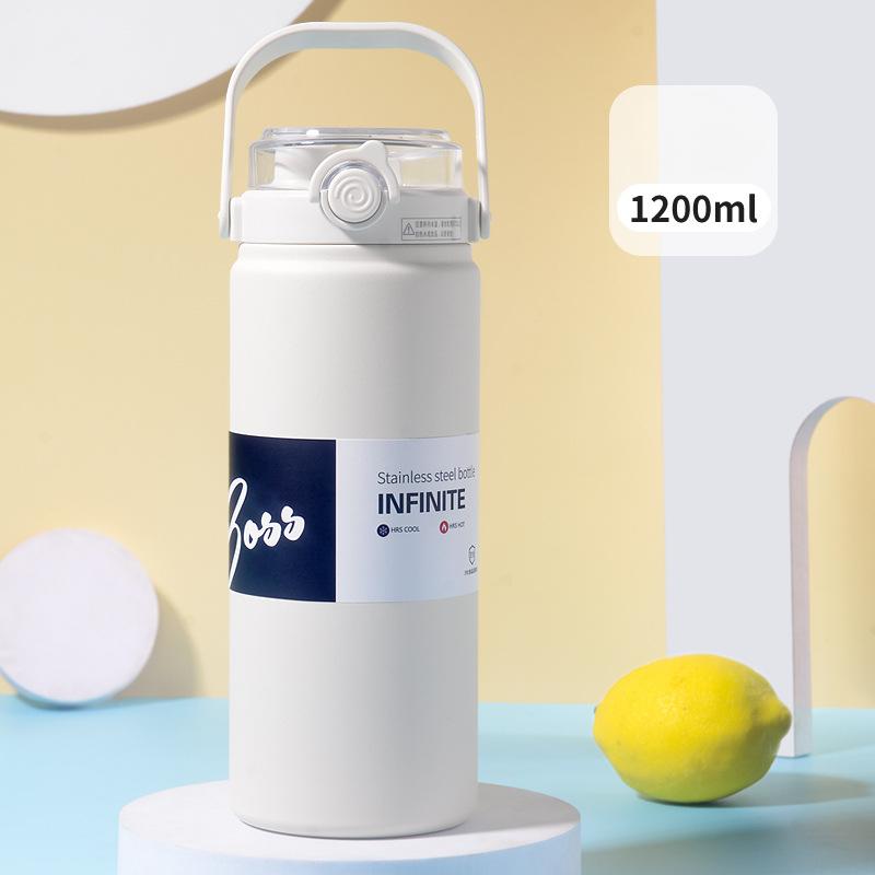 1.2L 316 Stainless Steel Vacuum Flask Double Wall Insulation for Hot & Cold Leakproof Portable Outdoor Sports Thermos Tumbler