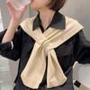 Cape Knitted Shawl Sunscreen Wool Scarves All-match Solid Color Scarf  Travel