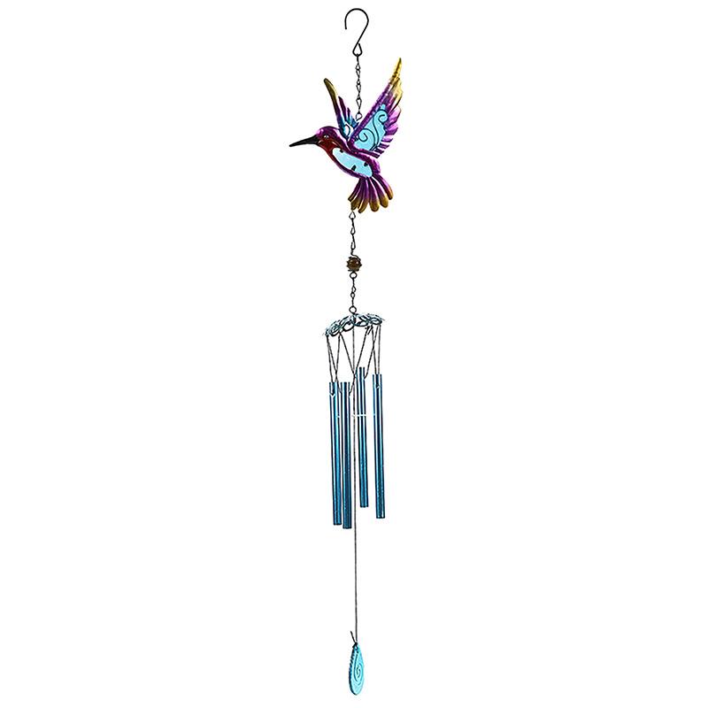 Колибри в виде колокольчика из металла, стекла, окрашенного в технике ремесла, подвесной колокольчик, птица-стрекоза, алюминиевая труба, подвесной кулон для внутреннего двора дома