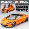 1:24 720S Racing Car Model Diecast Metal Sports Car Model Simulation Sound and Light Collection Childrens Toy Gift