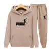 2024 Autumn and Winter New Sports Personalized Pattern Printed Casual Solid Color Hoodie Set Couple Set Jogging Set
