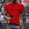 Summer 3D Printed Sports Style Loose Men's Short Sleeved T-shirt Plus Size Mesh Fabric