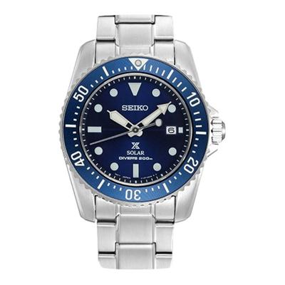 Prospex business casual кварцевый от солнечной батареи Стальной ремешок мужские часы синий циферблат SNE585P1