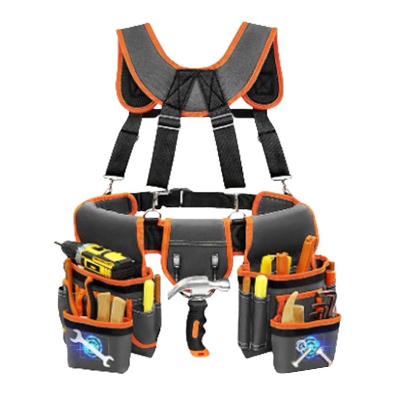 Adjustable Work Belt With Magnetic Storage Compartment For Gardening And Electrical Maintenance Tool Organization Pouch