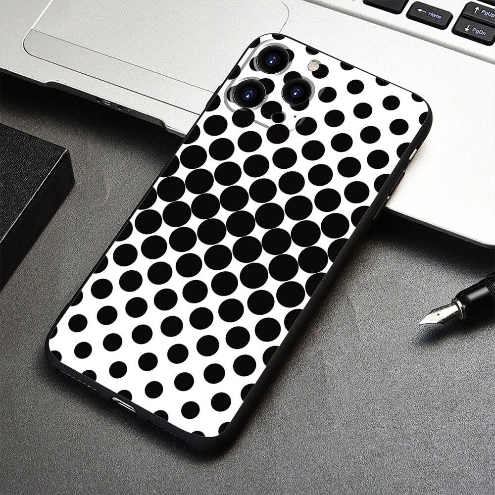 Для iPhone 7 12 14 8 Plus XR 13 Pro Max X 11 XS 5 6S 6 SE2022 5S SE2 Mini смартфон черный и белый горошек чехол для телефона