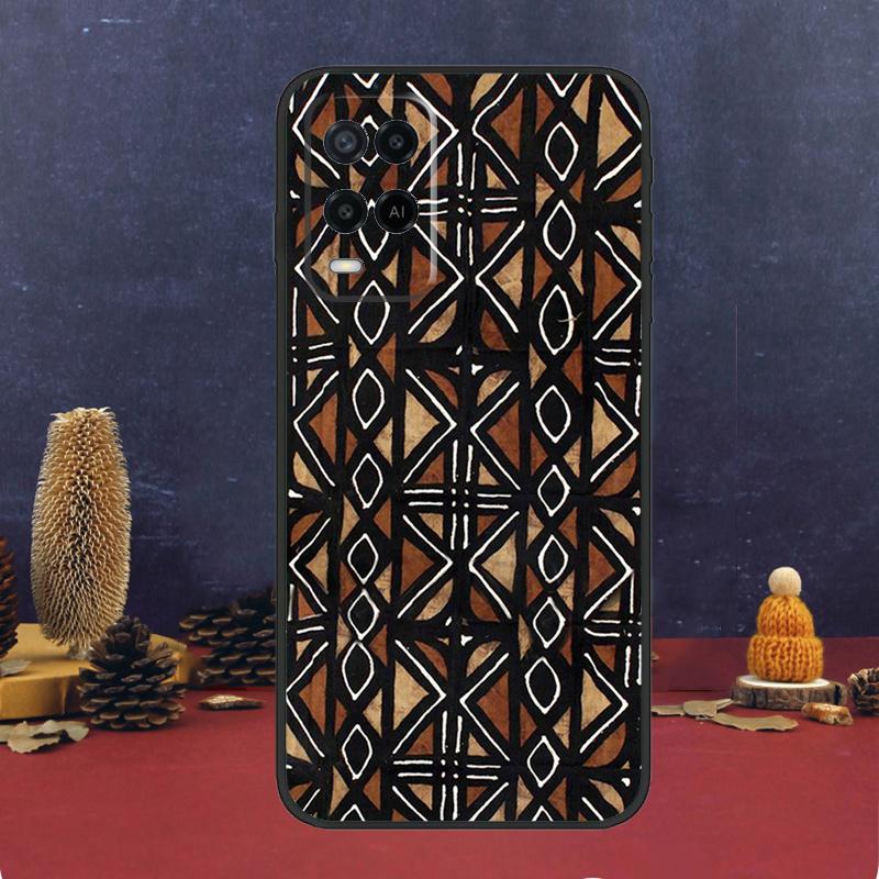 African Wax Print Design For OPPO A54S A74 A94 A58 A78 A98 A16 A76 A96 A15 A17 A77 A5 A9 A52 A72 A79 A53S A57S Case