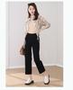[Straight leg pants] Summer simple and versatile cropped pants look slim and high waisted women's jeans