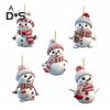 Christmas Snowman Car Pendant 2D Acrylic Cartoon Snowman Cow Hanging Ornament for Home Garden Christmas Tree Decoration Party Gift