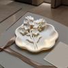 3D-печатный цветочный поднос для украшений с волнистым краем, Подставка-поднос для серег, ожерелий, колец с резьбой в виде цветов, Декоративный поднос-органайзер для ключей, мелочей