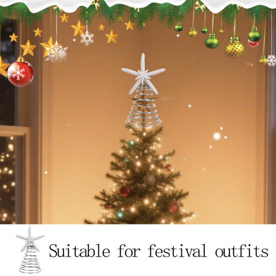 Starfish Christmas Tree Topper Resin Starfish Decoration with Spiral Wire Base Xmas Tree Decoration Starfish for Home Office Parties