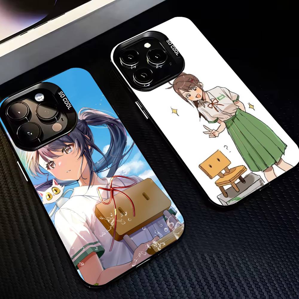 Милый чехол для телефона с аниме-персонажем S-Suzume для iPhone 17,16,15,14,13,12,11 Plus,Pro Max,XS, Цветной Серебряный Покрытый Внутренний Чехол