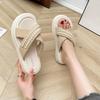 Versatile Pearl Women's Outer Wear 2025 Platform Summer Retro Slippers Skirt with Casual New Fashion Beach Sandals