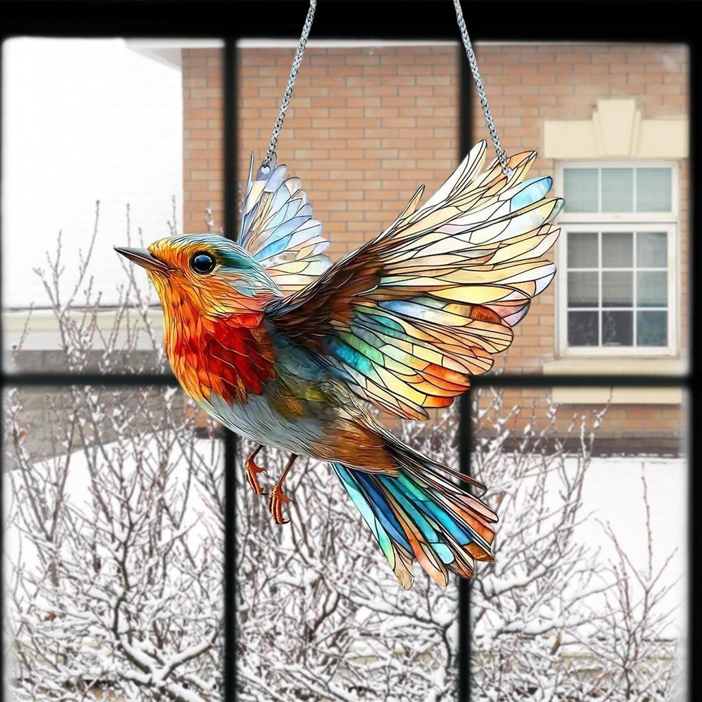 Acrylic Paint, Window Hanger, Decorative, Multifunctional 2D Light Object for Bird Lovers, Cabinet