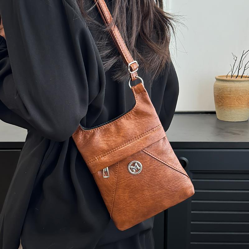 Женская сумка, большая вместимость, сумка через плечо, мягкая кожаная сумка через плечо