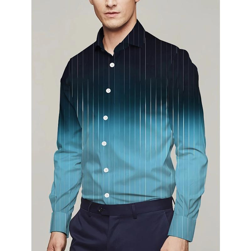 Новая мужская линия в стиле business casual, рубашка с 3D-принтом, формальная, весенне-летняя, с лацканами, с длинным рукавом, размеры XS-5XL, рубашка из эластичной ткани, 2024
