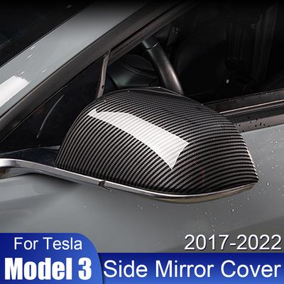 Замена крышки бокового зеркала, крышка зеркала заднего вида, 2 шт. для Tesla Model 3 2017-2022, ABS, углеродное волокно