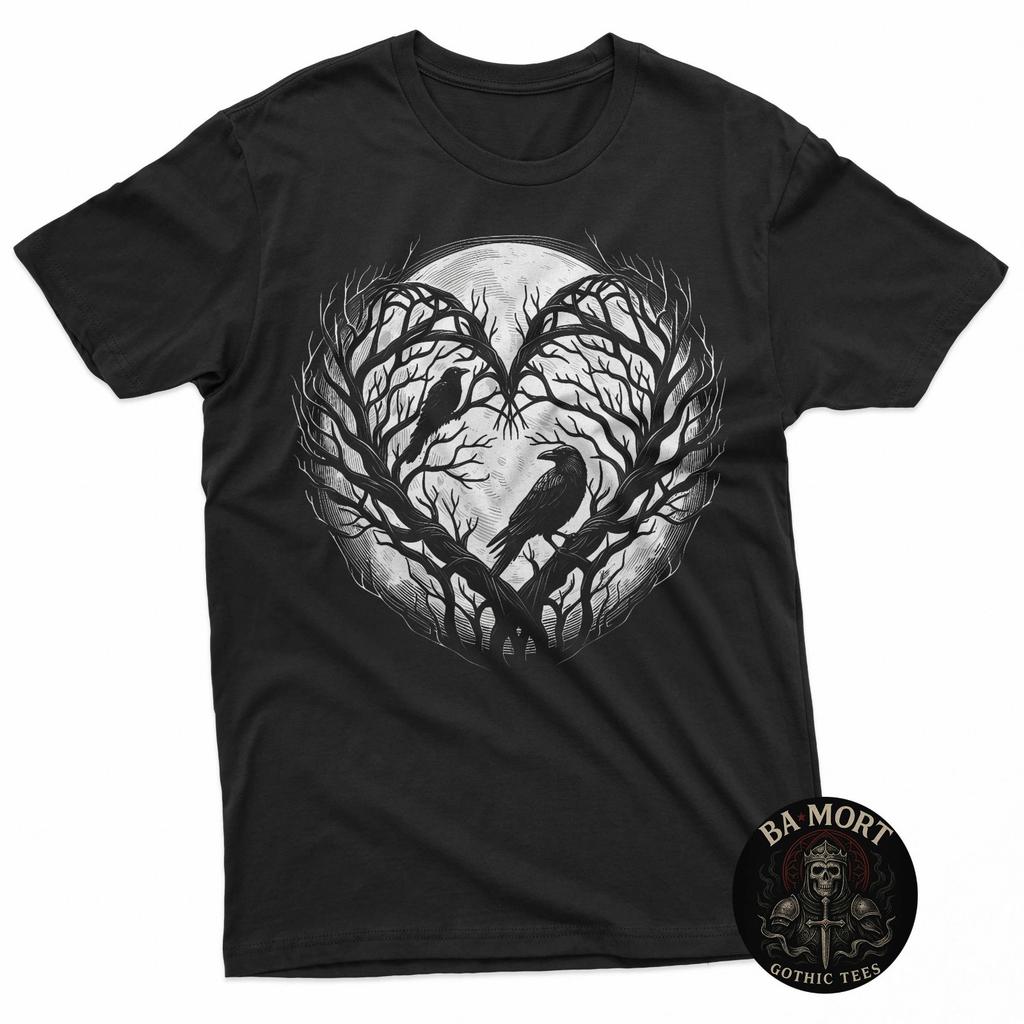 Raven Heart Tree Gothic Nature T-Shirt