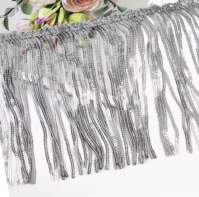 Meetee 1-5 ярдов 17 см Пайетки Лазерная Кисточка Бахрома Занавеска Платье Отделка Кисточки Кружево Декоративная Тесьма Домашние Швейные Принадлежности