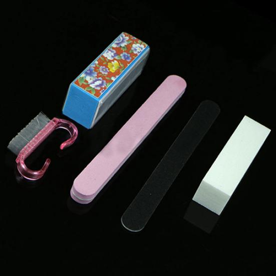 5X Pro маникюрный набор инструментов, прямоугольные пилочки для ногтей, аксессуары для кистей, набор для дизайна ногтей