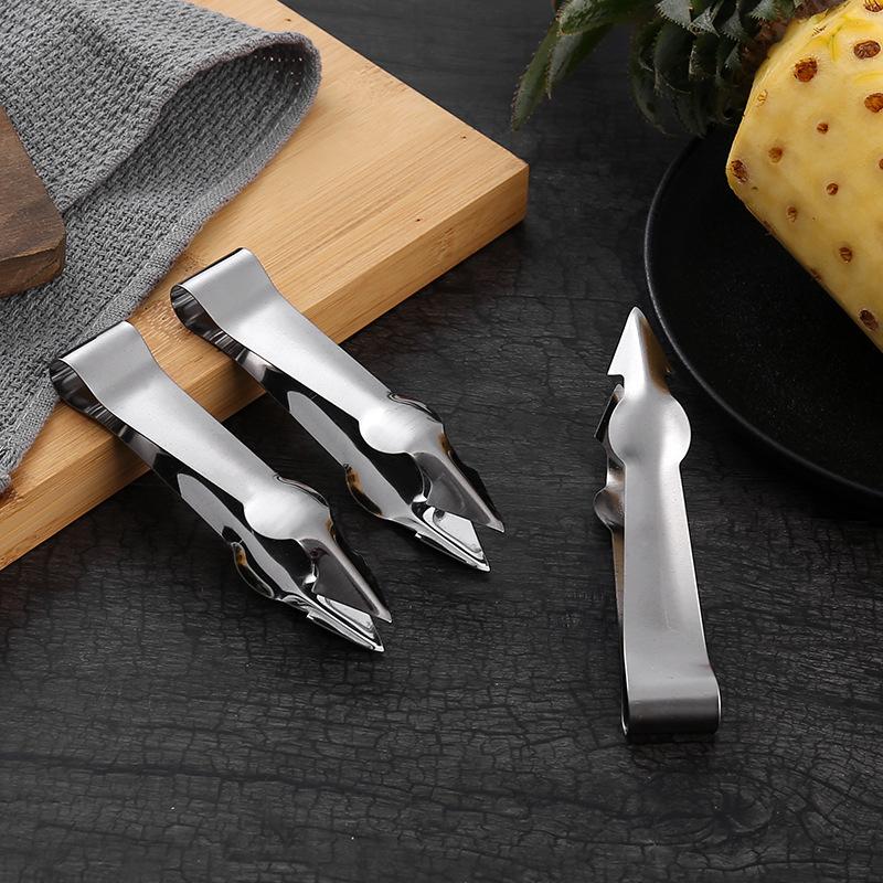 Pineapple Specific Eye Removal Clip, Stainless Steel V-Shaped Pineapple Shovel, Seed Removal Clip, Peeling Knife, Eye Digging Device