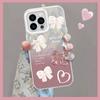 Upgraded Glitter Silver Case Cute Bowknot Butterfly Printed Protective Shell Shockproof Full Back Cover for iPhone Samsung