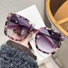 1pc Women's Large Square Frame Fashion Sunglasses - Stylish Gradient Purple Lens with Tortoiseshell Pattern