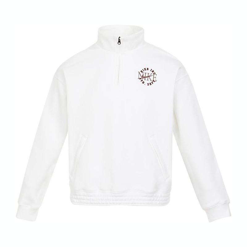 Nike B Nk Cltr Of Bball Hz Po Gcel Модные детские топы с воротником-стойкой и длинными рукавами, белые IB5599-100