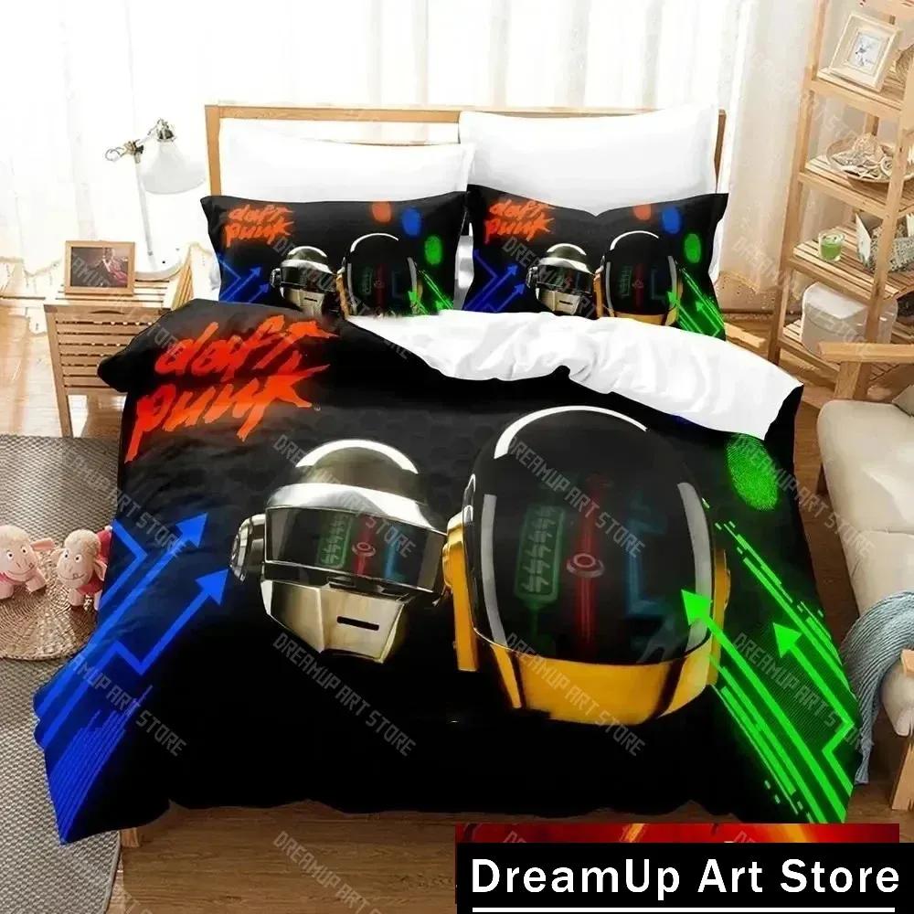 3D Печать Daft Punk Комплект постельного белья Пододеяльник Комплект постельного белья Чехол для одеяла Наволочка Одеяло Размер King Queen Комплект постельного белья для мальчиков и взрослых