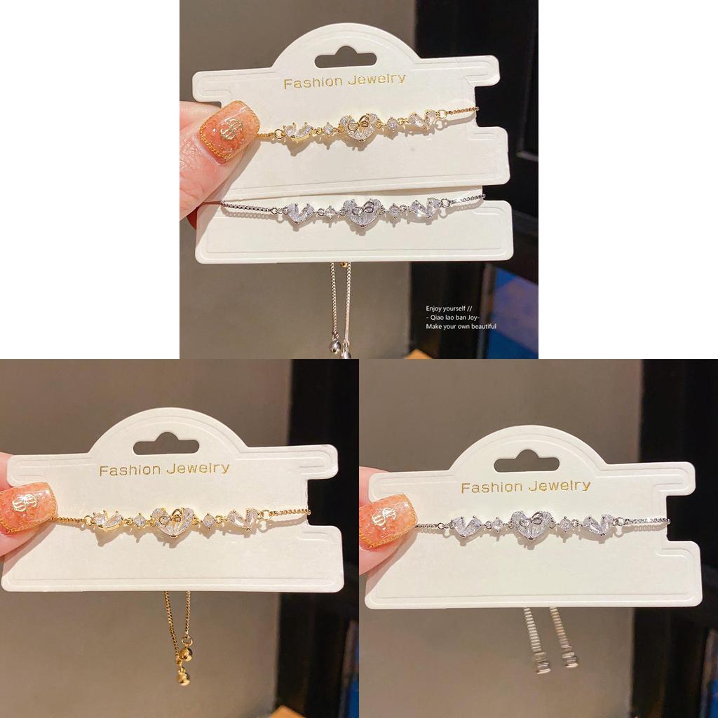 Vintage Heart Shape Jewelry Bracelet With Zirconium Plating For Women Gift Giving