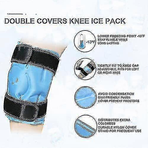 Ice Pack For Knee Pain Relief, Reusable Gel Ice Wrap For Leg Injuries, Swelling, Knee Replacement Surgery, Cold Compress Therapy Qxuan