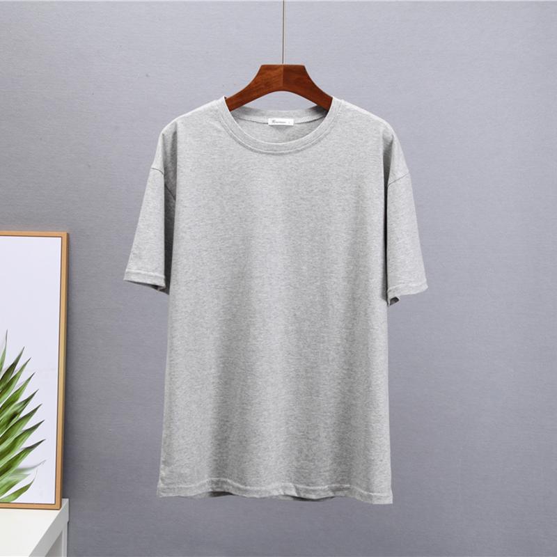 Hirsionsan базовая хлопковая футболка женские летние новые свободные однотонные футболки 16 цветов повседневные свободные простые футболки женские корейские женские топы с круглым вырезом