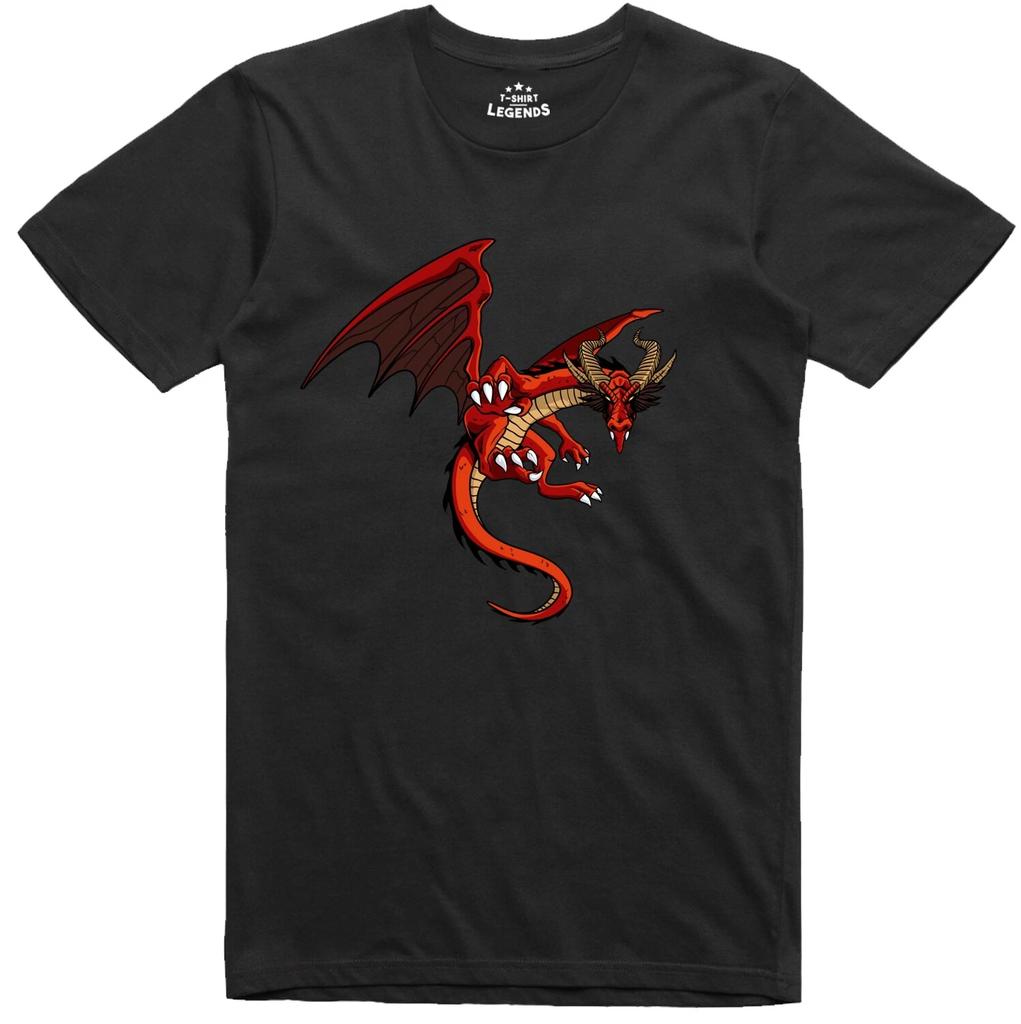 Мужская футболка Red Dragon Dungeons RPG Ролевые игры Геймер Обычный крой