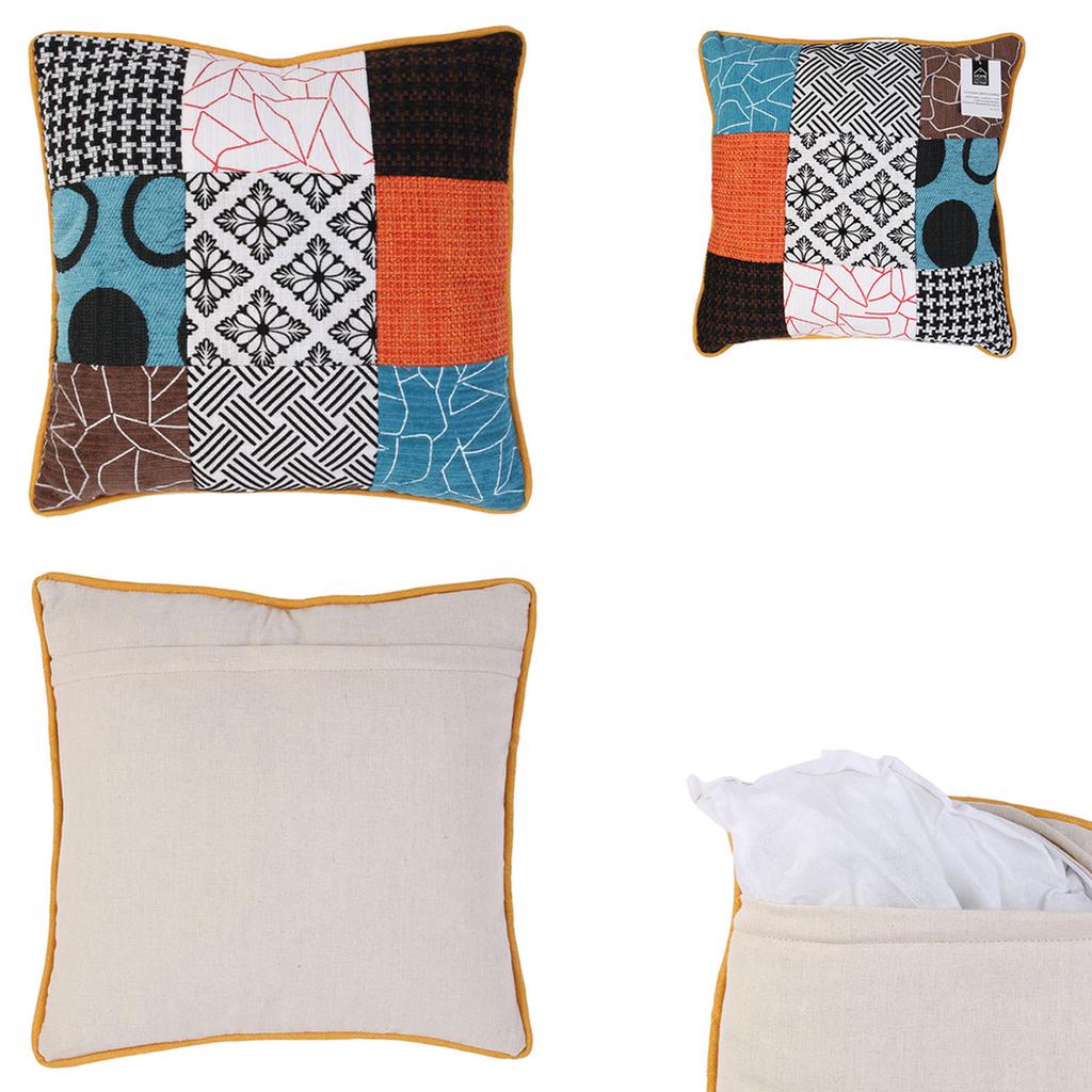 Les Trésors De Lily [R0289] - Multicolored 'Patchwork' Designer Cushion - 40 Cm