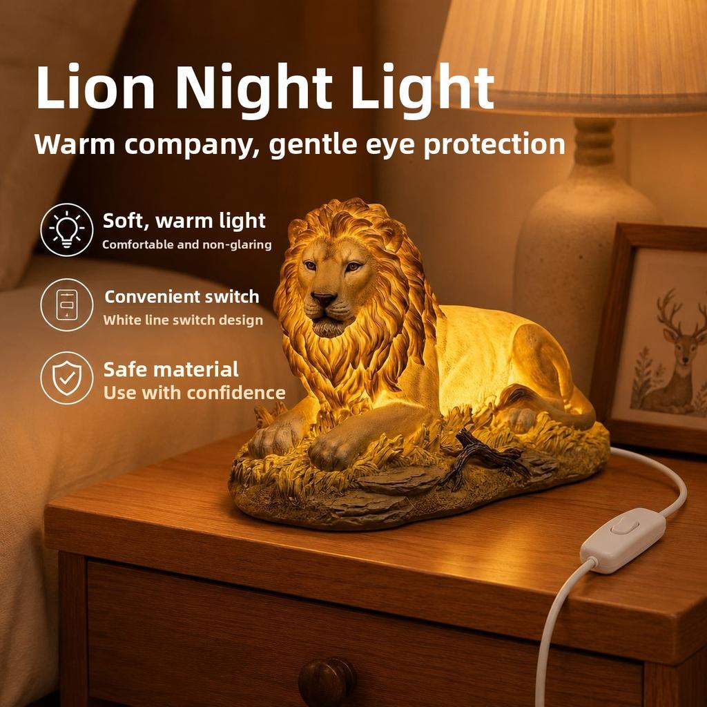 Resin Dog Series LED Night Light Animal Statue Art Figurine for Home Desktop Decoration with USB or Button Control