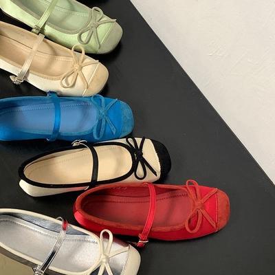 Женские балетки с французским бантом, новые 2025 года, на одной пуговице