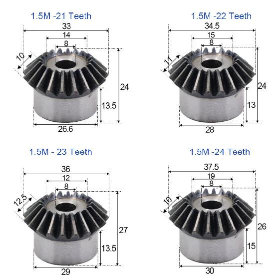 1 шт. Коническая шестерня 1M~5M 1:1 15T 16T 17T 18T 19T 20T~30T Шестерня 90 градусов Угол зацепления Стальные Шестерни 45# Углеродистая Сталь Шероховатое Отверстие